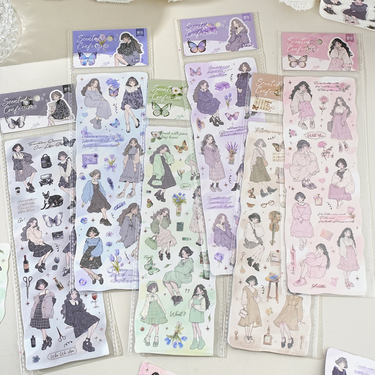 Etori Life Lovers Less than Series Salt Girl Pattern Versatile Stickers DIY Laptop, Phone Case, Photo Album, Luggage, Handmade Scrapbook, Student Stationery, Children Stickers, Girl Stickers, Children Stickers