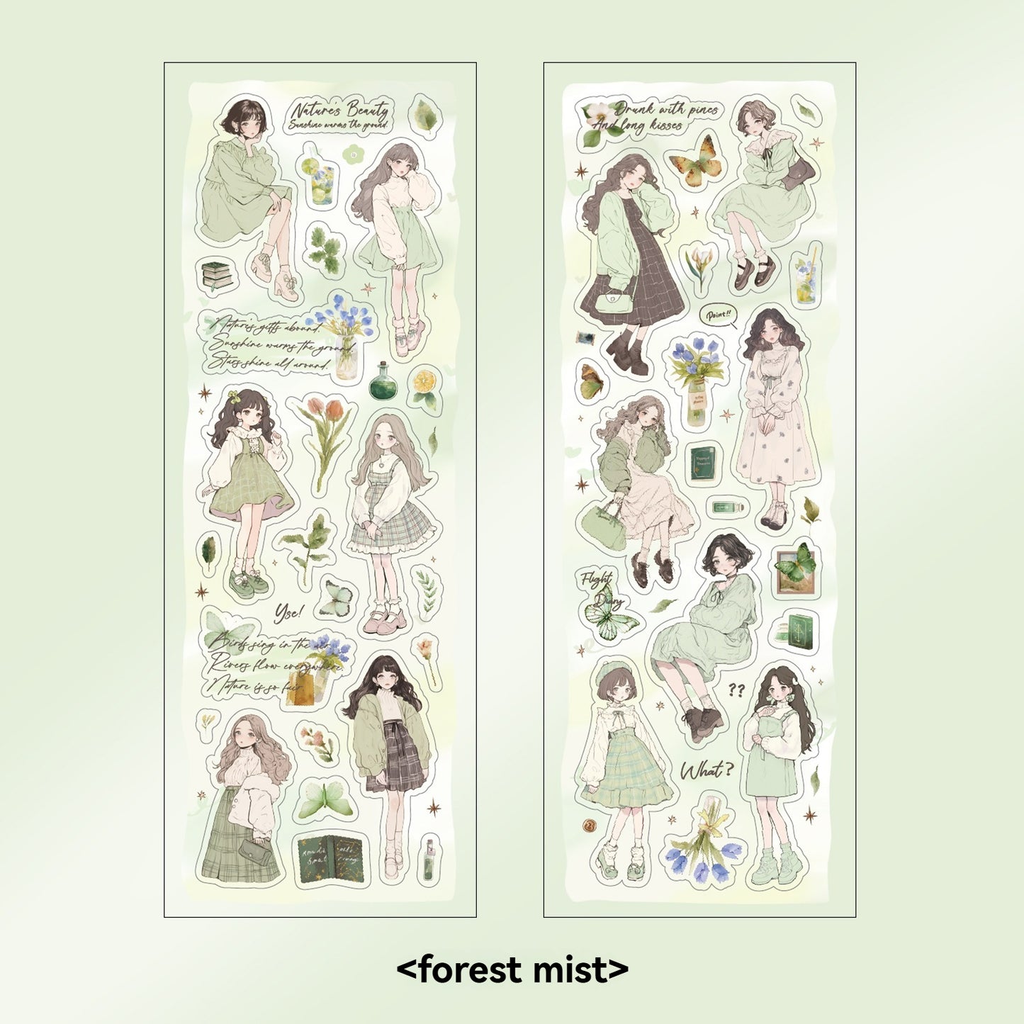 Etori Life Lovers Less than Series Salt Girl Pattern Versatile Stickers DIY Laptop, Phone Case, Photo Album, Luggage, Handmade Scrapbook, Student Stationery, Children Stickers, Girl Stickers, Children Stickers