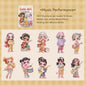Etori Life Cute Combination Cute Girl Adorable Girl's Casual Stickers Multi-Scene Q Version Doll Hand Account Decorative Pet Stickers for Laptop, Phone Case, Luggage, Photo Album, Children Paper Gift Bag, Room Decoration