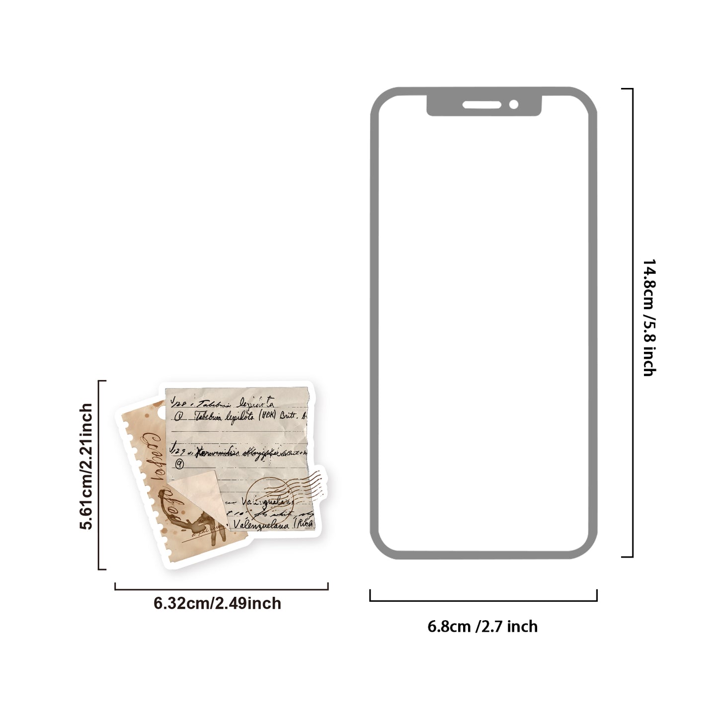 Etori Life Retro Distressed Coffee Stain English Old Paper Stickers 30PCs Retro Bill Text Journal Decoration Stickers Suitable for Handmade Scrapbooking Supplies, Laptops, Luggage, Guitars, Photo Albums, Bicycles, Office Decoration Accessories
