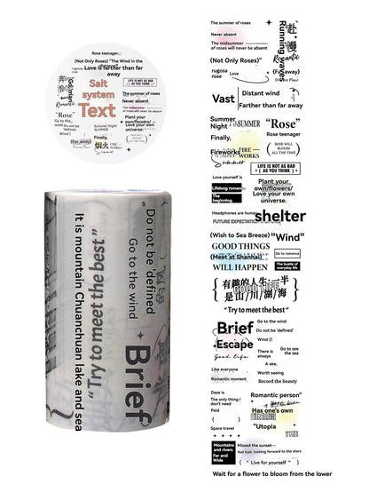 etori life 75mmX3m字言字语系列 盐系英文字母数字图案胶带DIY装饰笔记本电脑,手机壳,水瓶,行李箱,手工剪贴薄,派对贴纸,学生文具,儿童贴纸,涂鸦贴纸