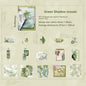 Etori Life Fragment Ensemble Series 15PCs Retro Literary Collage Pet Stickers Old Newspaper Lace Plant Dead Wood Gas Mark Fabric Journal Decoration Material Used for Laptop, Mobile Phone Stickers, Office Decoration Accessories, Handmade Scrapbooking