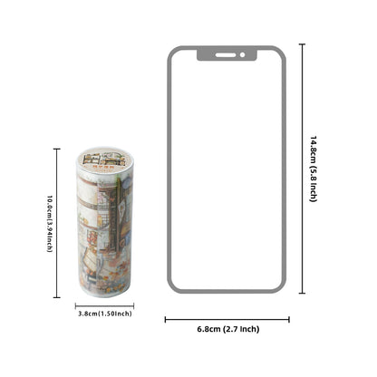Etori Life Ancient Style New Chinese Style Journal Tape RETRO Study Landscaping Decoration and Paper Tape Journal DIY Material 1 Roll 2 M Suitable for Handmade Scrapbooking Supplies, Laptops, Water Bottles, Photo Albums, Bicycles, Guitars