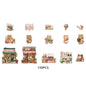 Etori Life 15PCs Cute Bear Matching Flower Small Shop City Building Pattern Pet Stickers Suitable for Laptop, Guitar, Diary, Helmet, Bicycle, Handmade Scrapbooking Supplies, Birthday and Holiday Gift, DIY Making, Office Decoration Accessories