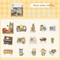 Etori Life Residence Ramble Set Soft and Adorable Small Animal Warm Home Life Scene Collage Hand Account Material Stickers for Laptop, Mobile Phone Stickers, Luggage, Photo Album, Room Decoration, Office Decoration Accessories