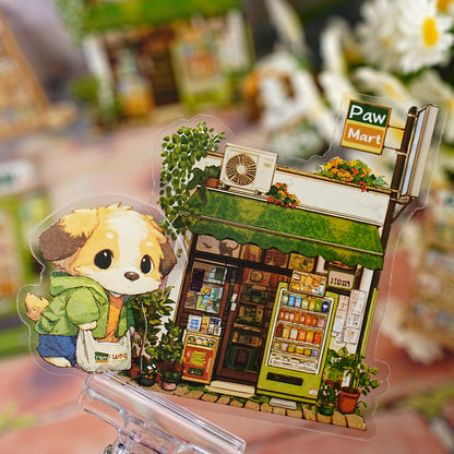 Etori Life Cute Puppy Convenience Store Vibrant Creative Pet Stickers Are Suitable for Laptops, Guitars, Photo Albums, Water Bottles, Diaries, Office Decoration Accessories, DIY Making, Handmade Scrapbooking Supplies, Envelopes and Paper Gift Bag