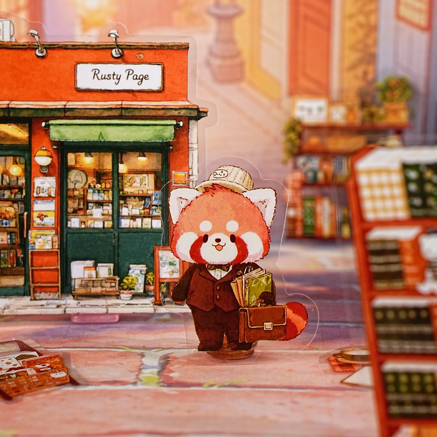 Etori Life 15PCs Cute Red Lesser Panda Matching Books Art Aesthetic Pattern Pet Sticker Pack for Laptop, Luggage, Diary, Photo Album, Handmade Scrapbooking Supplies, Office Decoration Accessories, Envelopes and Paper Gift Bag, Birthday Party Gifts