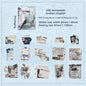 Etori Life Fragment Ensemble Series 15PCs Retro Literary Collage Pet Stickers Old Newspaper Lace Plant Dead Wood Gas Mark Fabric Journal Decoration Material Used for Laptop, Mobile Phone Stickers, Office Decoration Accessories, Handmade Scrapbooking
