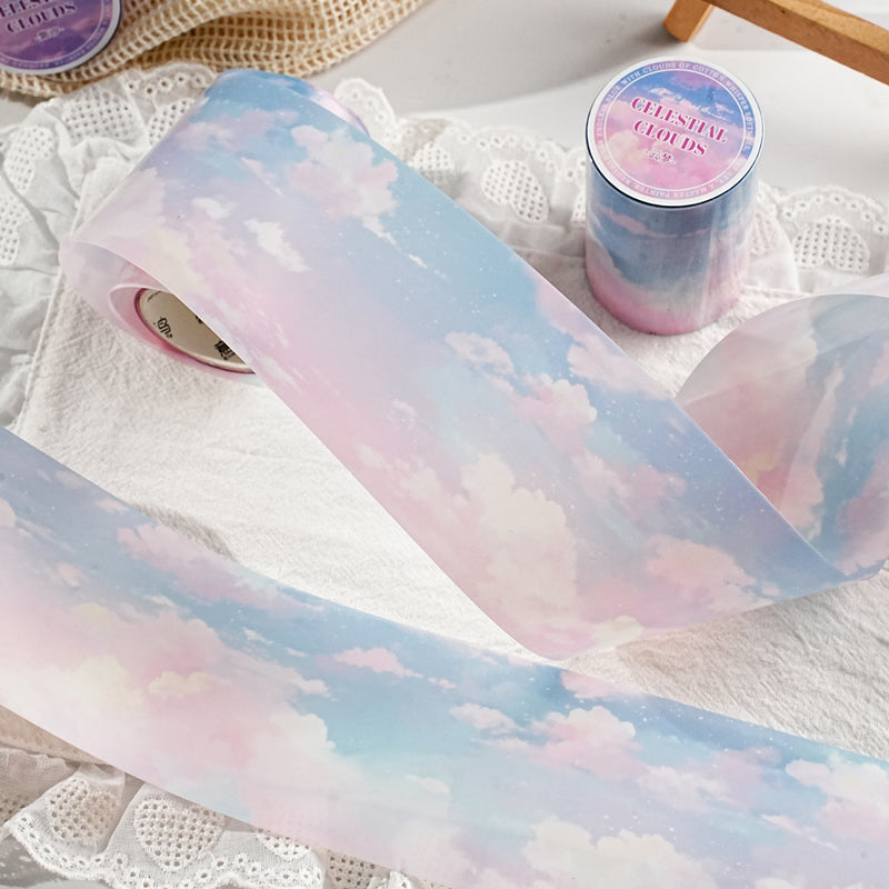 EtorLlife Cloud PET Tape Set,6 Rolls Sky Ephemera for Junk Journaling,Scrapbooking, Crafting, DIY Projects, Diaries, and Art Supplies
