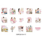Etori Life 15PCs Korean Spring Cherry Blossom Stickers City Landscape Notebook Collage Material Luggage Skateboard Decoration Literary Aesthetics Suitable for DIY Diary, Laptop, Photo Album, Guitar, Skateboard, Water Bottle, Room Decoration