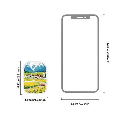 Etori Life 30PCs Spring Rape Flower Pastoral Stickers Landscape Notebook Collage Landscaping Material Suitable for DIY Production, Laptop, Skateboard, Luggage, Guitar, Photo Album, Handmade Scrapbooking Supplies, Room Decoration, Birthday and Holiday