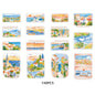 Etori Life Fresh Seaside Travel Stickers 30PCs Town Scenery Notebook Collage Landscaping Material Suitable for Luggage, Laptop, Guitar, Skateboard, Refrigerator, Room Decoration, Handmade Scrapbooking Supplies, DIY Production, Office Decoration