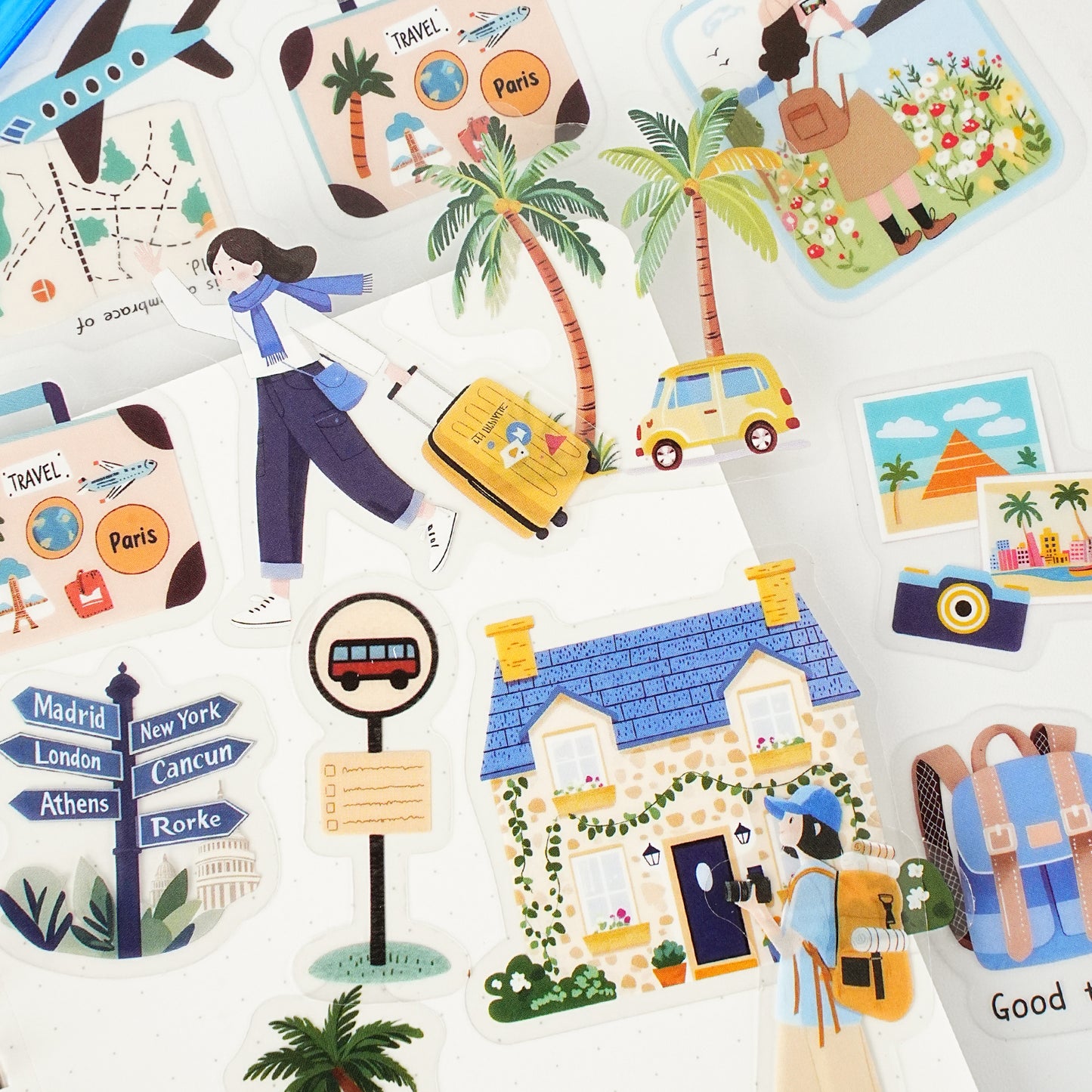 Etori Life Light Up Daily Set 30pcs Korean Ins Style Casual Characters Matching Life Objects DIY Laptop Collage Decorative Stickers, Mobile Phone Stickers, Bags, Office Decoration Accessories, Birthday Gifts, Children's Stickers, Waterproof Stickers