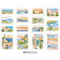 Etori Life Fresh Seaside Travel Stickers 30PCs Town Scenery Notebook Collage Landscaping Material Suitable for Luggage, Laptop, Guitar, Skateboard, Refrigerator, Room Decoration, Handmade Scrapbooking Supplies, DIY Production, Office Decoration