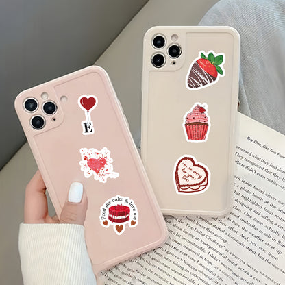 Etori Life Love 46PCs Sweet Cool Lip Print Rose Stickers Romantic Love Letter Atmosphere Sense Collage for Laptop, Mobile Phone Stickers, Luggage, Office Decoration Accessories, Handmade Scrapbooking Supplies, Children Stickers, birthday Gift