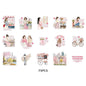 Etori Life 15PCs Korean Spring Cherry Blossom Stickers City Landscape Notebook Collage Material Luggage Skateboard Decoration Literary Aesthetics Suitable for DIY Diary, Laptop, Photo Album, Guitar, Skateboard, Water Bottle, Room Decoration