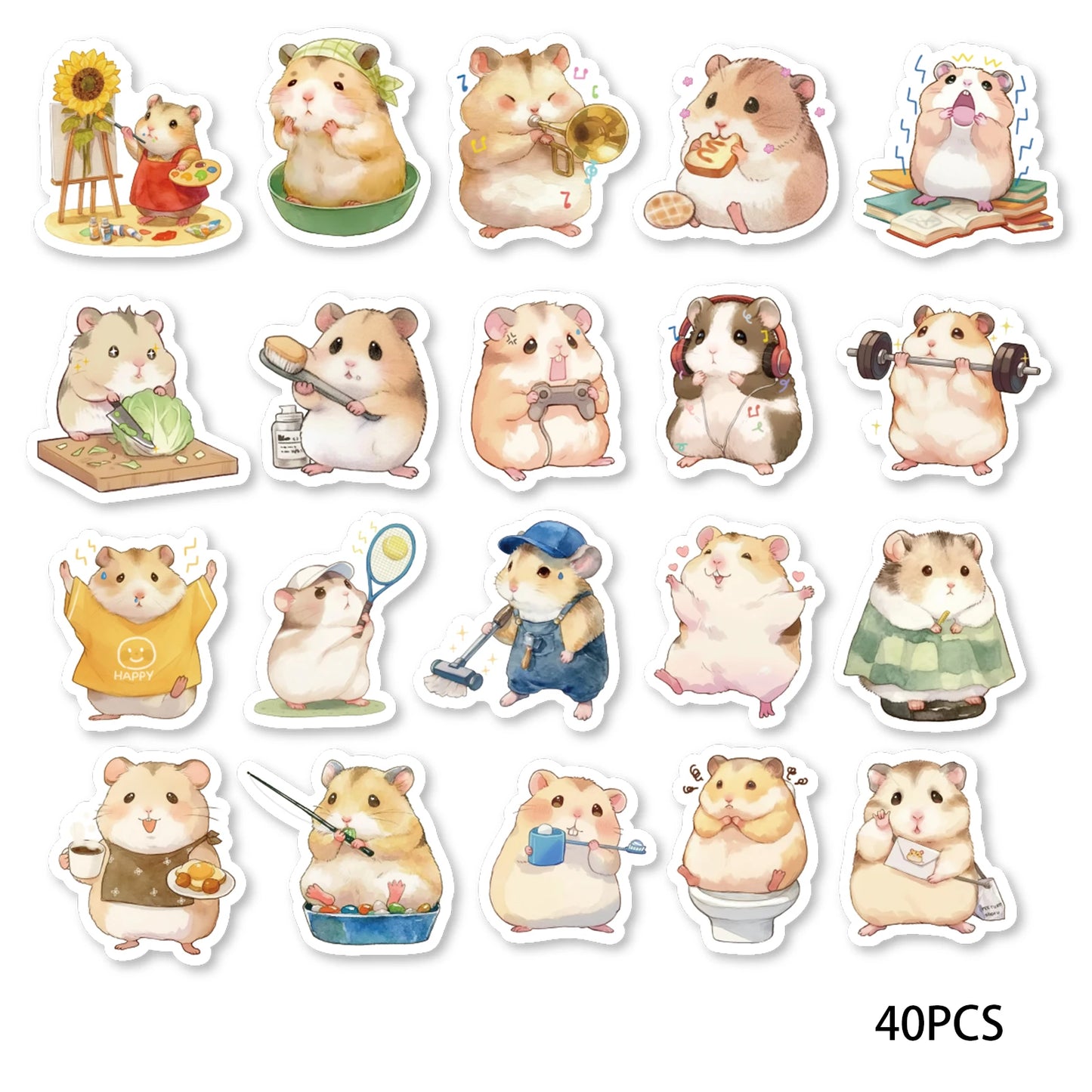 40pcs Cute Animal House Sticker Set for Laptops, Water Bottles, Suitcases, Phone Cases, Scrapbooking Crafts, Kids Stickers
