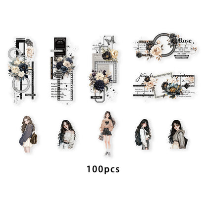 10pcs Bookmark Stickers with Girl Design, Perfect for Laptops, Phone Cases, Suitcases, Albums, DIY Journals & Stationery
