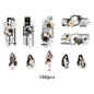 10pcs Bookmark Stickers with Girl Design, Perfect for Laptops, Phone Cases, Suitcases, Albums, DIY Journals & Stationery