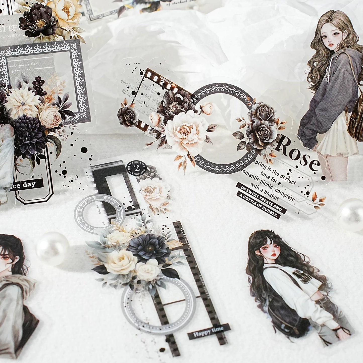 10pcs Bookmark Stickers with Girl Design, Perfect for Laptops, Phone Cases, Suitcases, Albums, DIY Journals & Stationery