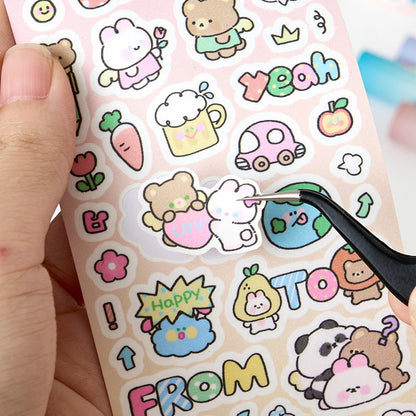 Etori Life Cute New World Series Cartoon Cute Pattern Tape Sticker DIY Laptop, Phone Case, Luggage, Photo Album, Room Decoration, Handmade Scrapbook, Birthday Gift, Encouragement Sticker, Children Sticker