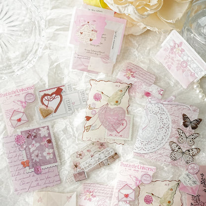 Etori Life Fragment Ensemble Series 15PCs Retro Literary Collage Pet Stickers Old Newspaper Lace Plant Dead Wood Gas Mark Fabric Journal Decoration Material Used for Laptop, Mobile Phone Stickers, Office Decoration Accessories, Handmade Scrapbooking