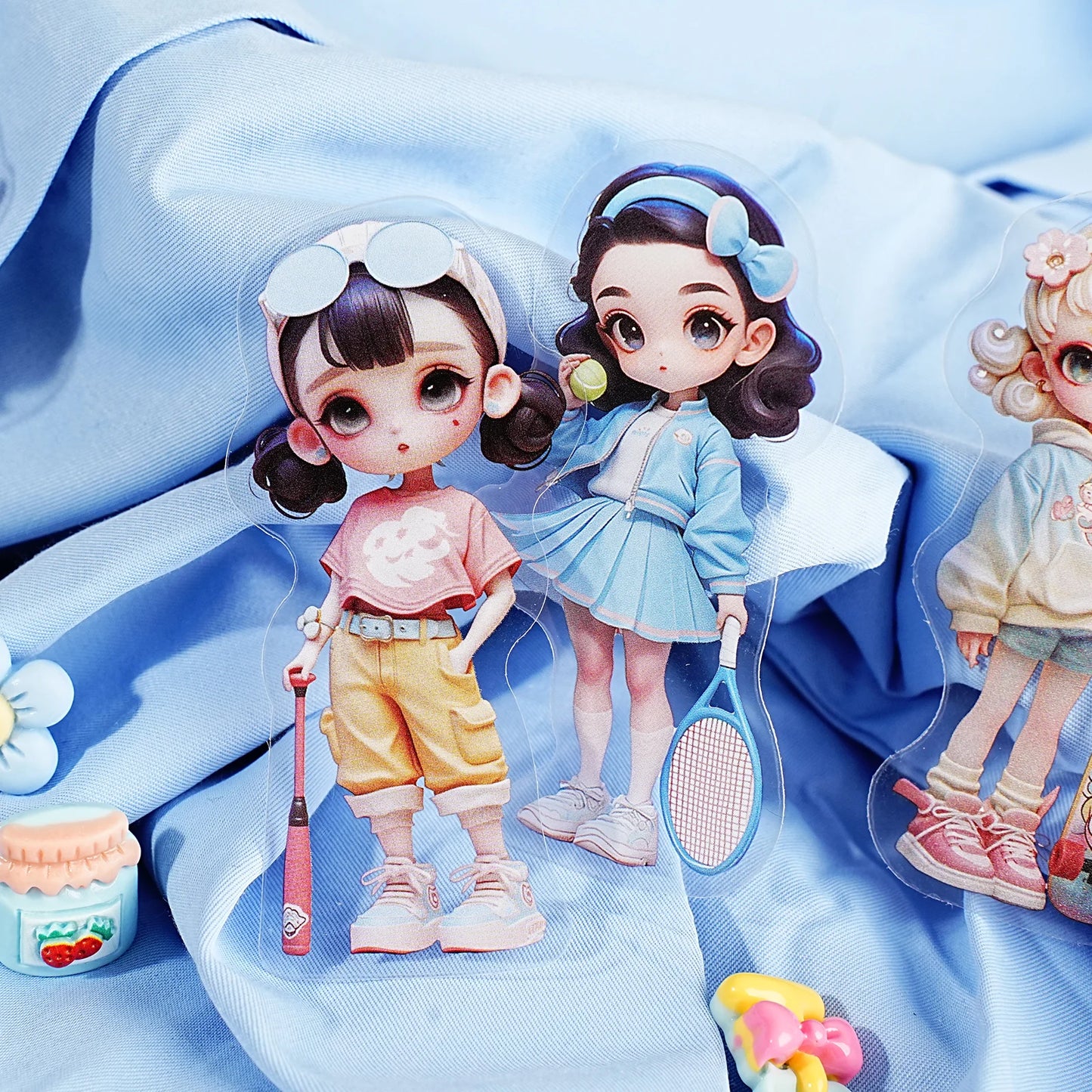 Etori Life Cute Combination Cute Girl Adorable Girl's Casual Stickers Multi-Scene Q Version Doll Hand Account Decorative Pet Stickers for Laptop, Phone Case, Luggage, Photo Album, Children Paper Gift Bag, Room Decoration