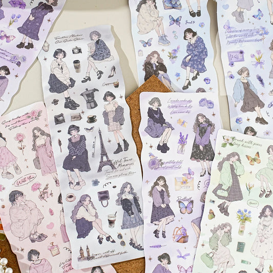 Etori Life Lovers Less than Series Salt Girl Pattern Versatile Stickers DIY Laptop, Phone Case, Photo Album, Luggage, Handmade Scrapbook, Student Stationery, Children Stickers, Girl Stickers, Children Stickers