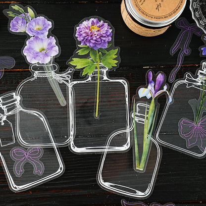 Etori Life 藏花入梦系列 复古写实花卉经典拼贴素材装饰贴纸用于笔记本,手机贴纸,剪贴薄用品,相册,房间装饰,礼品纸袋,学生文具,diy工艺品,儿童贴纸,模切工艺,防水贴花