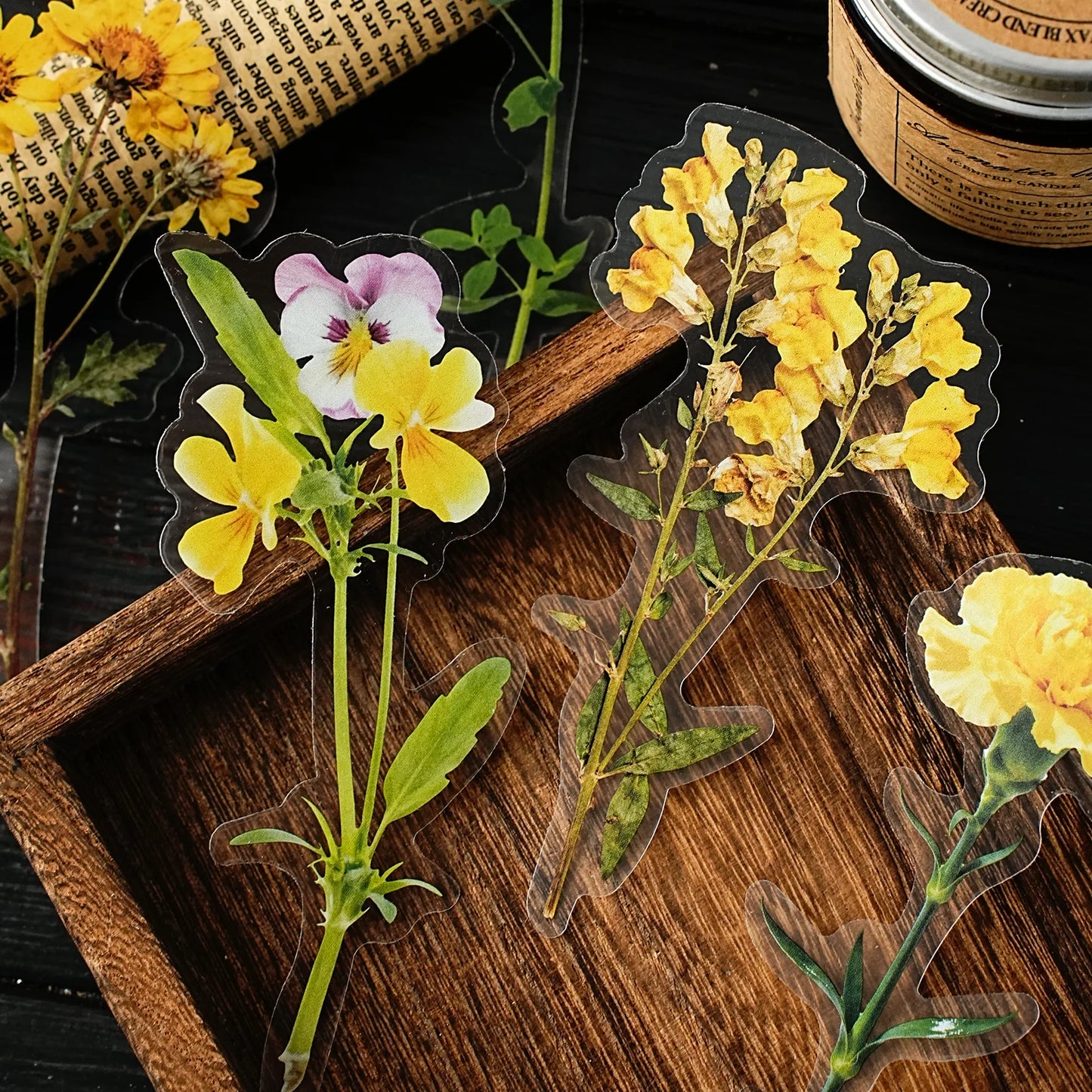 Etori Life 藏花入梦系列 复古写实花卉经典拼贴素材装饰贴纸用于笔记本,手机贴纸,剪贴薄用品,相册,房间装饰,礼品纸袋,学生文具,diy工艺品,儿童贴纸,模切工艺,防水贴花