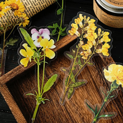 Etori Life 藏花入梦系列 复古写实花卉经典拼贴素材装饰贴纸用于笔记本,手机贴纸,剪贴薄用品,相册,房间装饰,礼品纸袋,学生文具,diy工艺品,儿童贴纸,模切工艺,防水贴花