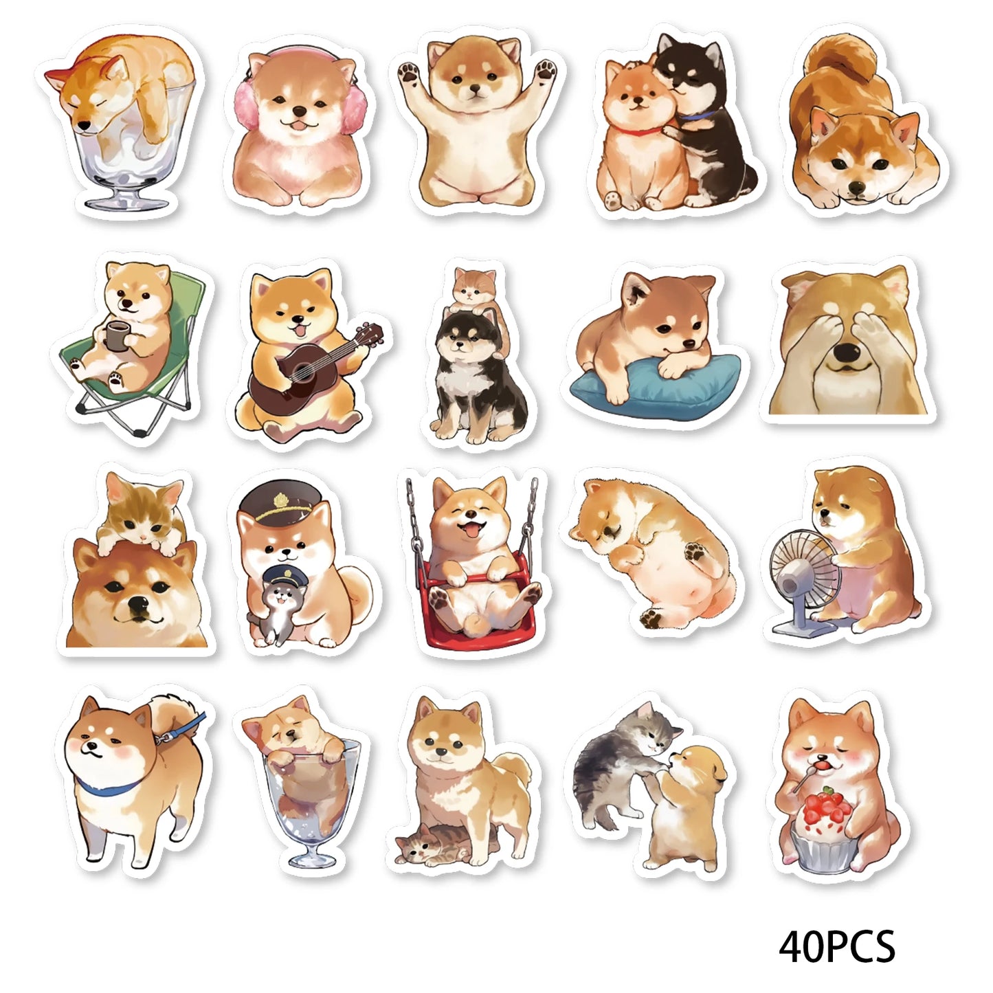 40pcs Cute Animal House Sticker Set for Laptops, Water Bottles, Suitcases, Phone Cases, Scrapbooking Crafts, Kids Stickers
