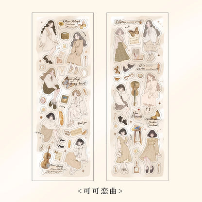 Etori Life Lovers Less than Series Salt Girl Pattern Versatile Stickers DIY Laptop, Phone Case, Photo Album, Luggage, Handmade Scrapbook, Student Stationery, Children Stickers, Girl Stickers, Children Stickers