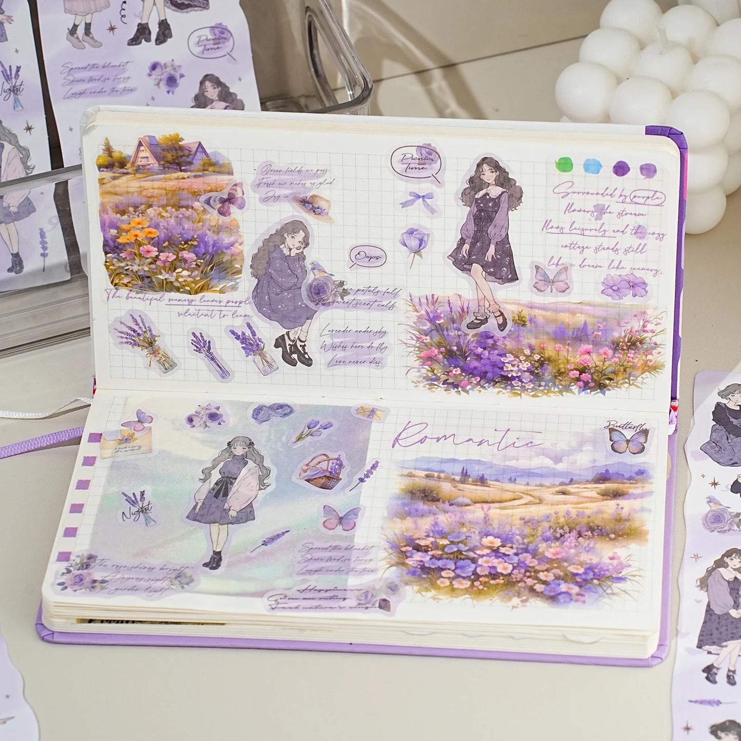 Etori Life Lovers Less than Series Salt Girl Pattern Versatile Stickers DIY Laptop, Phone Case, Photo Album, Luggage, Handmade Scrapbook, Student Stationery, Children Stickers, Girl Stickers, Children Stickers