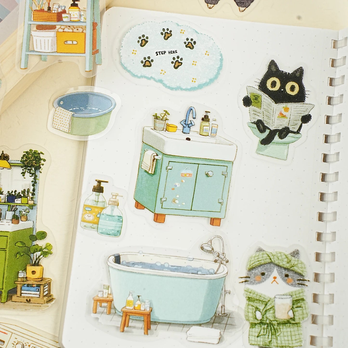 Etori Life Residence Ramble Set Soft and Adorable Small Animal Warm Home Life Scene Collage Hand Account Material Stickers for Laptop, Mobile Phone Stickers, Luggage, Photo Album, Room Decoration, Office Decoration Accessories