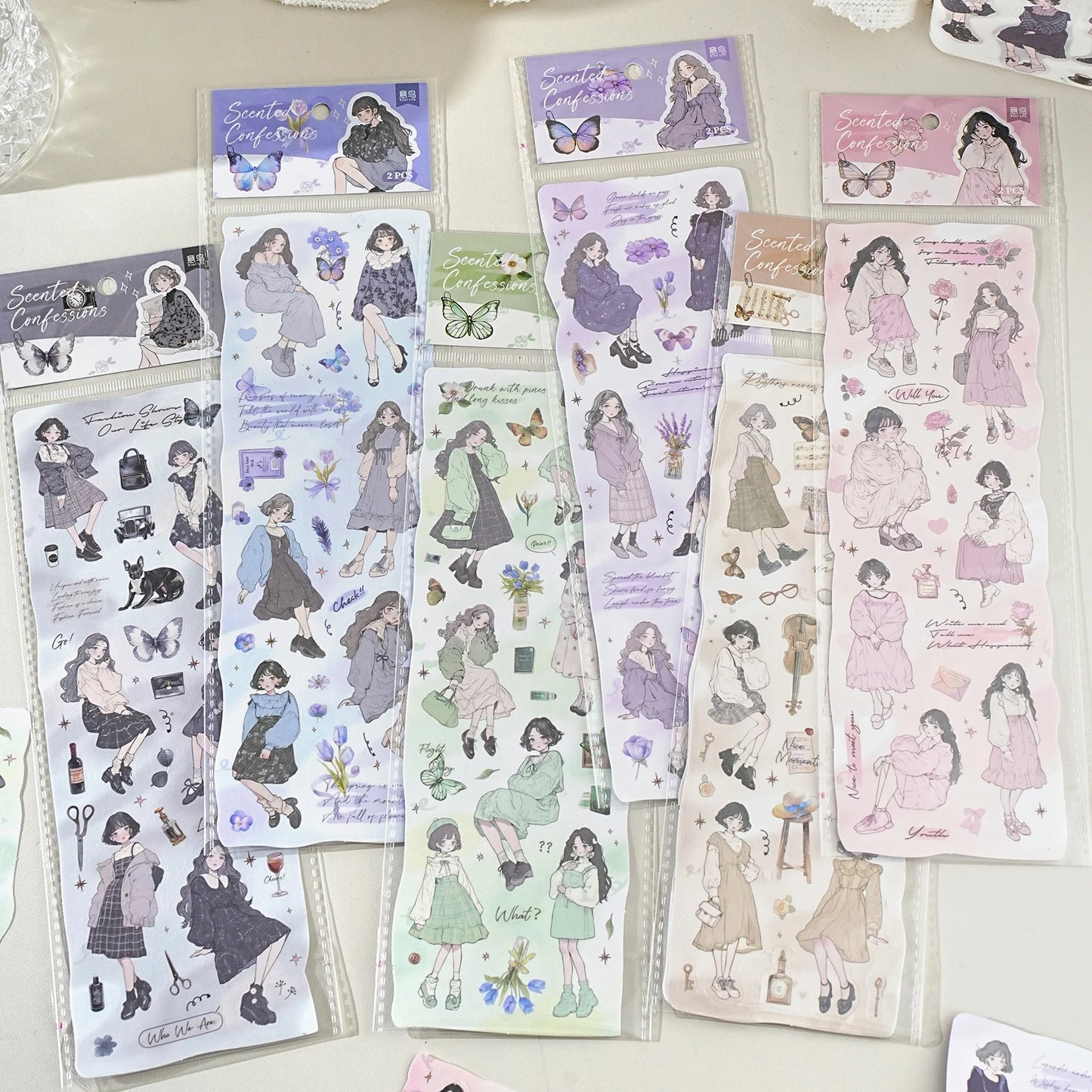 Etori Life Lovers Less than Series Salt Girl Pattern Versatile Stickers DIY Laptop, Phone Case, Photo Album, Luggage, Handmade Scrapbook, Student Stationery, Children Stickers, Girl Stickers, Children Stickers