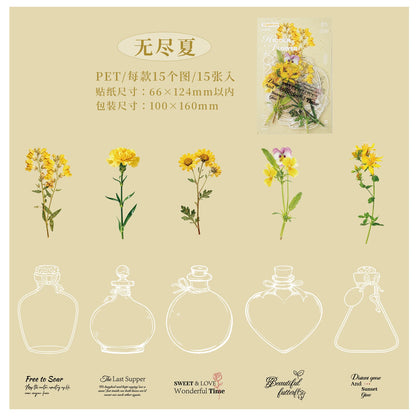 Etori Life 藏花入梦系列 复古写实花卉经典拼贴素材装饰贴纸用于笔记本,手机贴纸,剪贴薄用品,相册,房间装饰,礼品纸袋,学生文具,diy工艺品,儿童贴纸,模切工艺,防水贴花