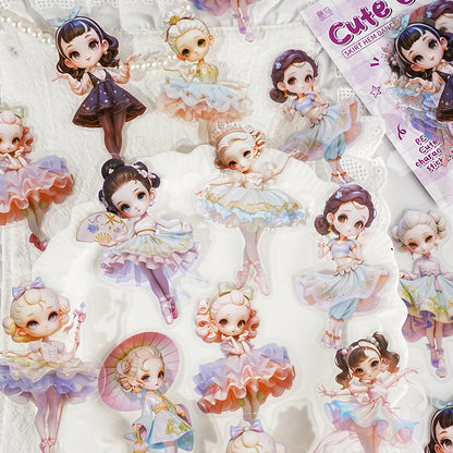Etori Life Cute Combination Cute Girl Adorable Girl's Casual Stickers Multi-Scene Q Version Doll Hand Account Decorative Pet Stickers for Laptop, Phone Case, Luggage, Photo Album, Children Paper Gift Bag, Room Decoration