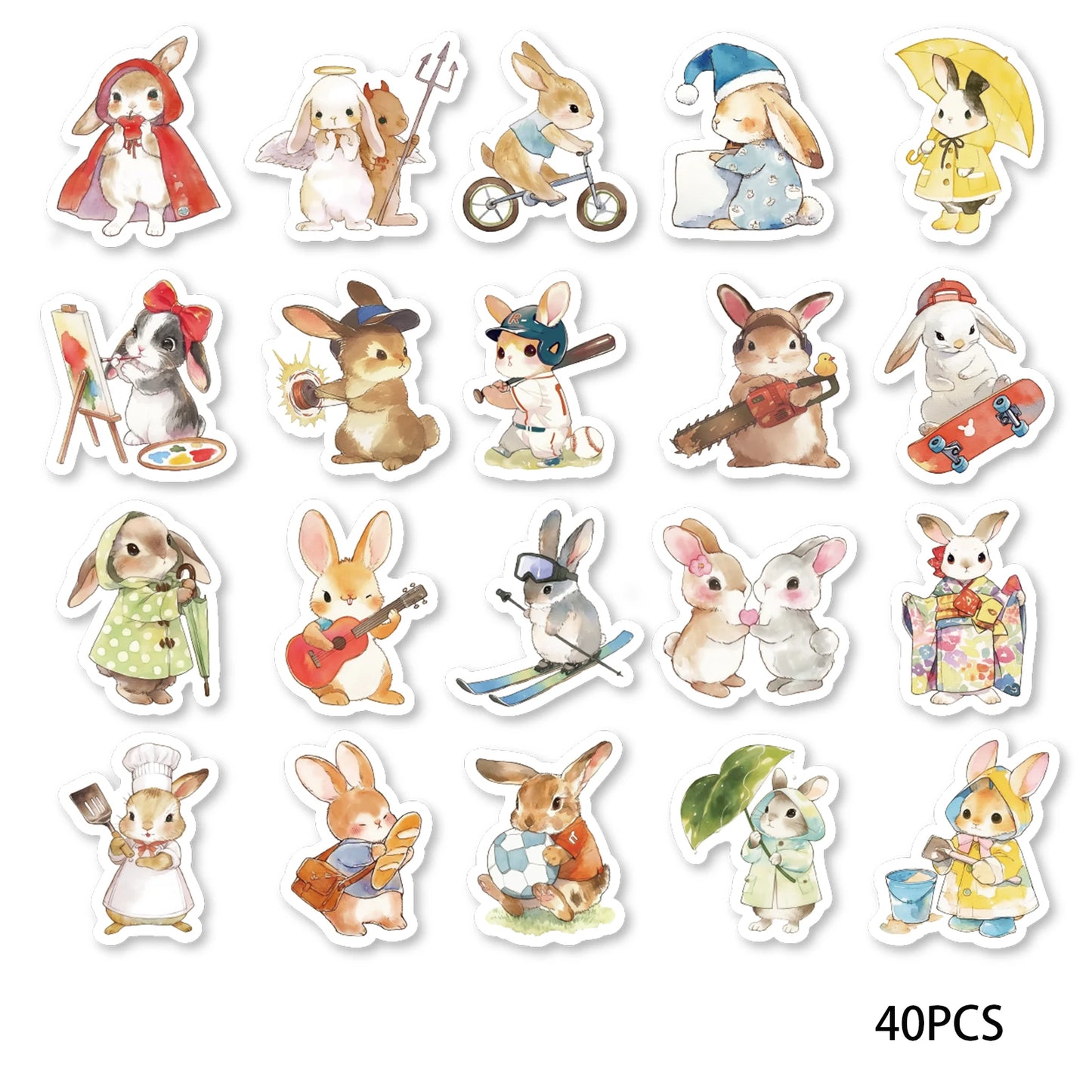 40pcs Cute Animal House Sticker Set for Laptops, Water Bottles, Suitcases, Phone Cases, Scrapbooking Crafts, Kids Stickers