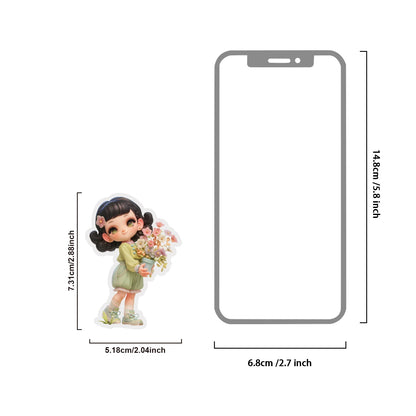 Etori Life Cute Combination Cute Girl Adorable Girl's Casual Stickers Multi-Scene Q Version Doll Hand Account Decorative Pet Stickers for Laptop, Phone Case, Luggage, Photo Album, Children Paper Gift Bag, Room Decoration