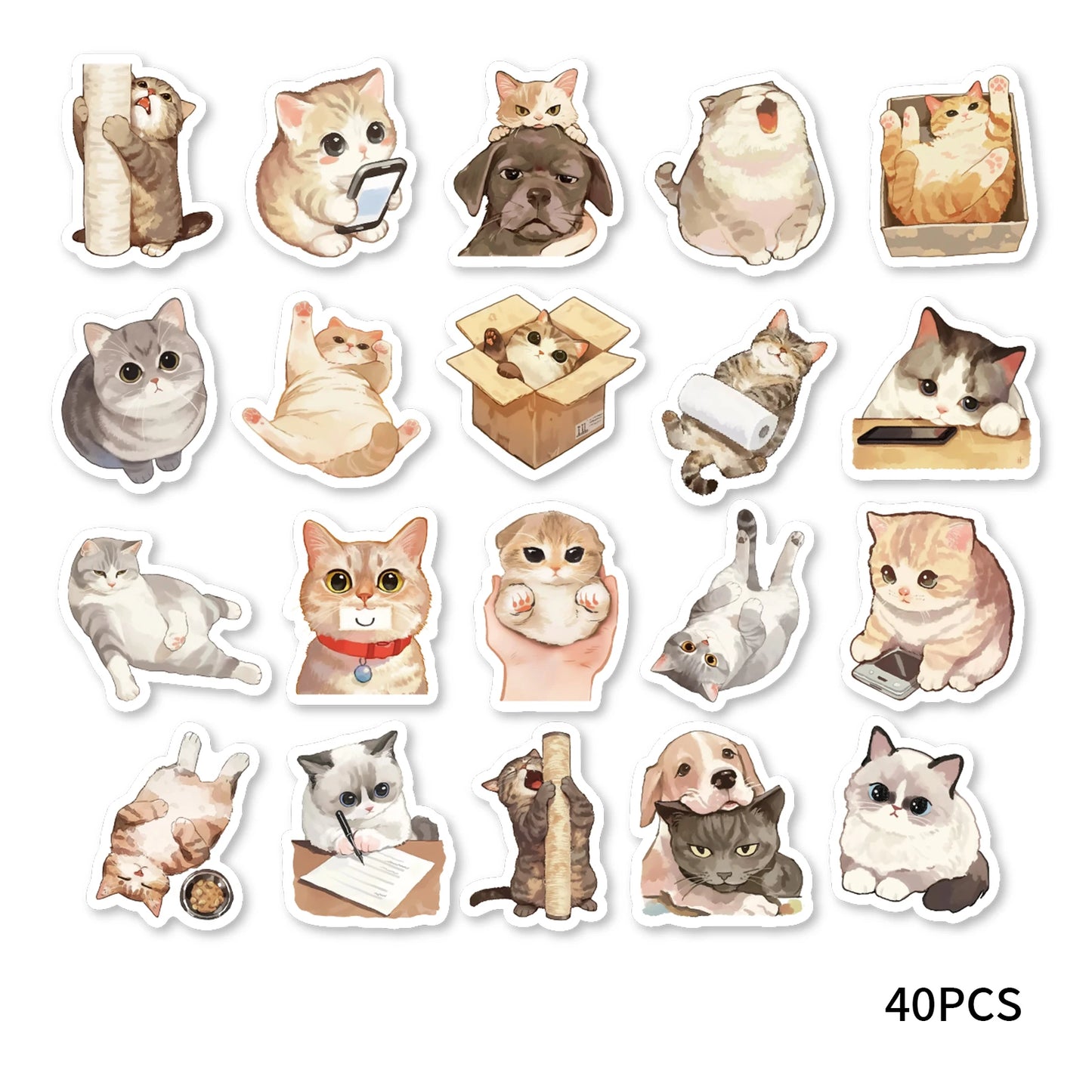 40pcs Cute Animal House Sticker Set for Laptops, Water Bottles, Suitcases, Phone Cases, Scrapbooking Crafts, Kids Stickers