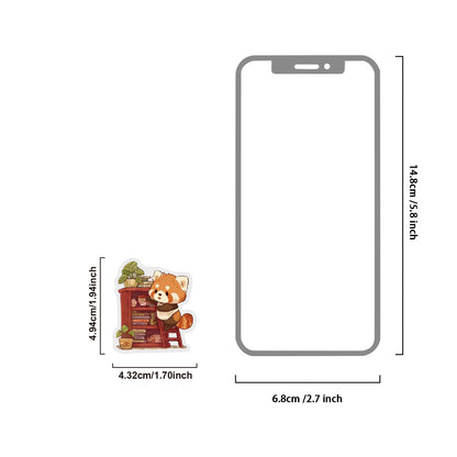 Etori Life 15PCs Cute Red Lesser Panda Matching Books Art Aesthetic Pattern Pet Sticker Pack for Laptop, Luggage, Diary, Photo Album, Handmade Scrapbooking Supplies, Office Decoration Accessories, Envelopes and Paper Gift Bag, Birthday Party Gifts