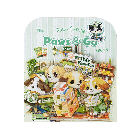 Etori Life Cute Puppy Convenience Store Vibrant Creative Pet Stickers Are Suitable for Laptops, Guitars, Photo Albums, Water Bottles, Diaries, Office Decoration Accessories, DIY Making, Handmade Scrapbooking Supplies, Envelopes and Paper Gift Bag