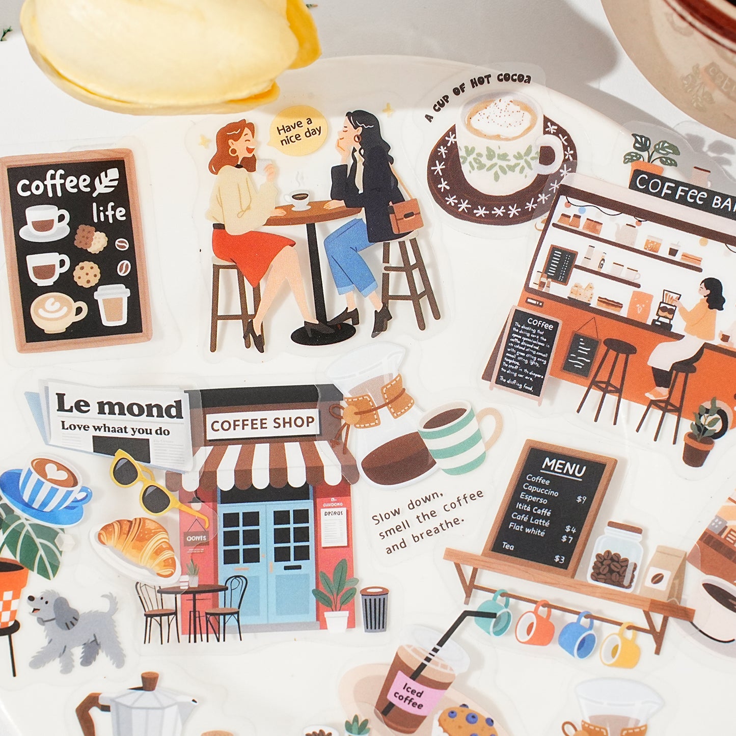 Etori Life Light Up Daily Set 30pcs Korean Ins Style Casual Characters Matching Life Objects DIY Laptop Collage Decorative Stickers, Mobile Phone Stickers, Bags, Office Decoration Accessories, Birthday Gifts, Children's Stickers, Waterproof Stickers