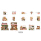 Etori Life 15PCs Cute Bear Matching Flower Small Shop City Building Pattern Pet Stickers Suitable for Laptop, Guitar, Diary, Helmet, Bicycle, Handmade Scrapbooking Supplies, Birthday and Holiday Gift, DIY Making, Office Decoration Accessories