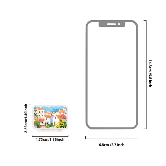 Etori Life Fresh Seaside Travel Stickers 30PCs Town Scenery Notebook Collage Landscaping Material Suitable for Luggage, Laptop, Guitar, Skateboard, Refrigerator, Room Decoration, Handmade Scrapbooking Supplies, DIY Production, Office Decoration