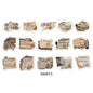 Etori Life Retro Distressed Coffee Stain English Old Paper Stickers 30PCs Retro Bill Text Journal Decoration Stickers Suitable for Handmade Scrapbooking Supplies, Laptops, Luggage, Guitars, Photo Albums, Bicycles, Office Decoration Accessories