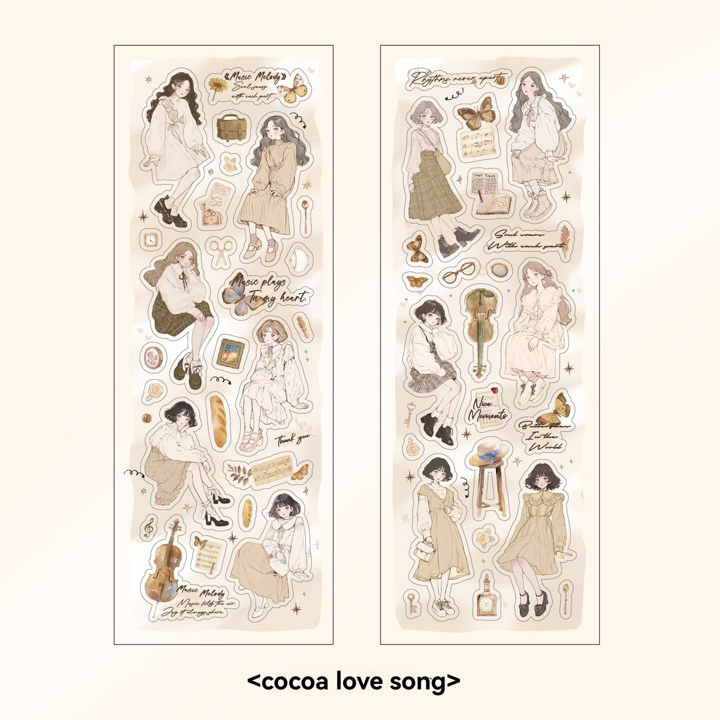 Etori Life Lovers Less than Series Salt Girl Pattern Versatile Stickers DIY Laptop, Phone Case, Photo Album, Luggage, Handmade Scrapbook, Student Stationery, Children Stickers, Girl Stickers, Children Stickers
