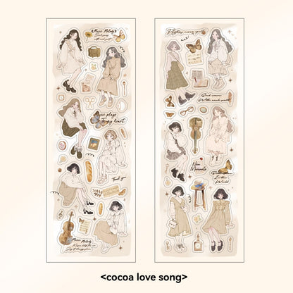 Etori Life Lovers Less than Series Salt Girl Pattern Versatile Stickers DIY Laptop, Phone Case, Photo Album, Luggage, Handmade Scrapbook, Student Stationery, Children Stickers, Girl Stickers, Children Stickers