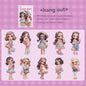 Etori Life Cute Combination Cute Girl Adorable Girl's Casual Stickers Multi-Scene Q Version Doll Hand Account Decorative Pet Stickers for Laptop, Phone Case, Luggage, Photo Album, Children Paper Gift Bag, Room Decoration